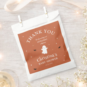 Sachets En Papier Merci de Baby shower orange de Little Boo Ghost