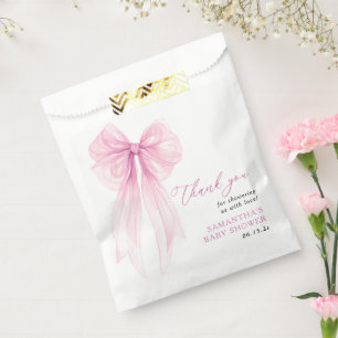 Sachets En Papier Merci de Baby shower rose moderne