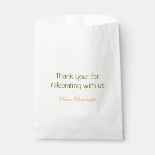 Sachets En Papier merci de célébrer avec nous jaune noir simple