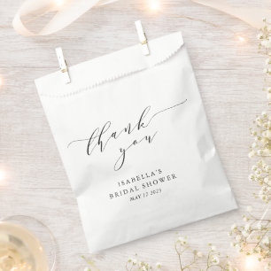 Sachets En Papier Merci de douche noir minimaliste personnalisé