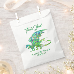 Sachets En Papier Merci de dragon vert mosaïque Extraordinaire