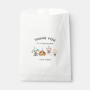 Sachets En Papier Merci de fête d'anniversaire de chiot d'aquarelle