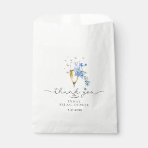 Sachets En Papier Merci de Fête des mariées Blue Pearls & Prosecco