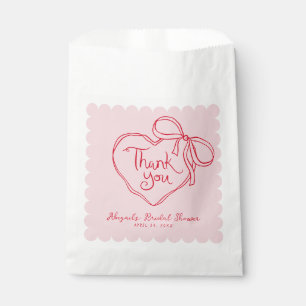 Sachets En Papier Merci de fond de coeur rose personnalisé