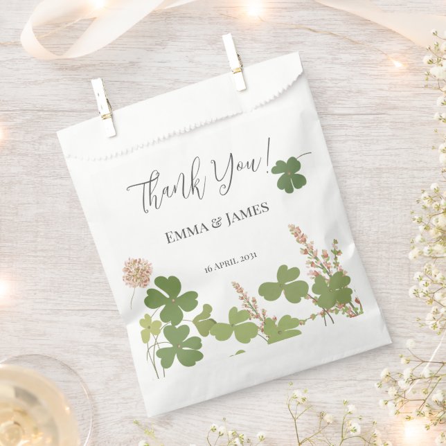 Sachets En Papier Merci de Jour de la Saint Patrick de feuille de tr (Coupé)
