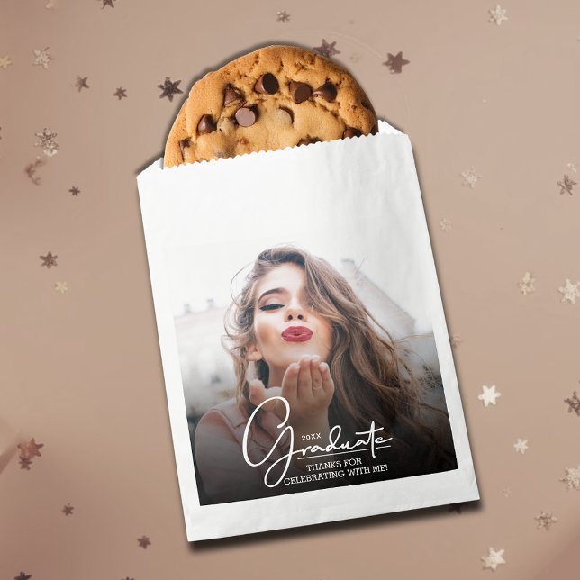 Sachets En Papier Merci de la graduation photo (Photo Graduation Thank You Favor Treat Bags)