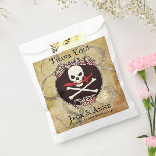 Sachets En Papier Merci de l'équipage du Mariage pirate Groom