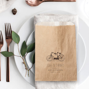 Sachets En Papier Merci de Mariage de bicyclette Tandem vintage