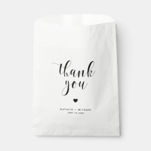 Sachets En Papier Merci de Mariage de script en gras noir