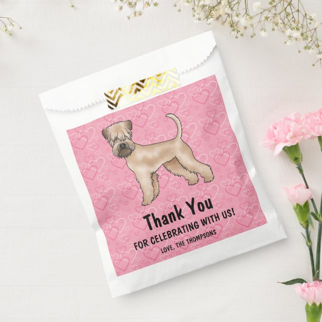 Sachets En Papier Merci des Coeurs roses du Terrier roux à revêtemen (Scellé)