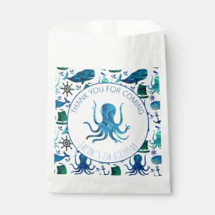 Sachets En Papier Merci fête d'anniversaire Marine Octopus Nautique
