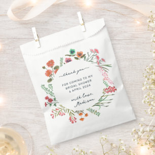 Sachets En Papier Merci Fête des mariées fleur sauvage