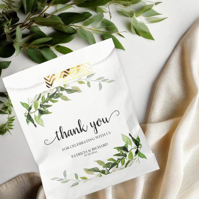 Sachets En Papier Merci Greenery Mariage (Créateur téléchargé)