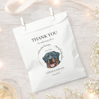 Sachets En Papier Merci Mariage de chien simple Rottweiler
