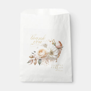 Sachets En Papier Merci Mariage Floral Drama White ID1022