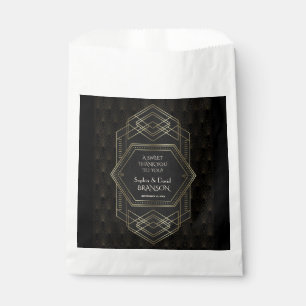 Sachets En Papier MERCI Mariage Gold Art déco vintage