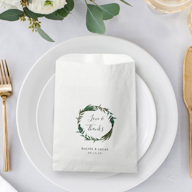 Sachets En Papier Merci Mariage Palm Wreath (Créateur téléchargé)