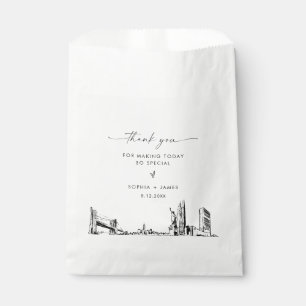 Sachets En Papier Merci Mariage Skyline de New York Favoriser les sa