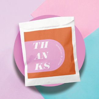 Sachets En Papier Merci Minimalisme Moderne Rose Orange Arch Retro