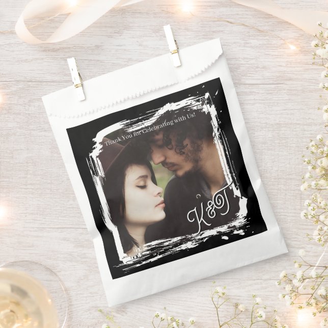 Sachets En Papier Merci | Modèle de photo de mariage (Coupé)