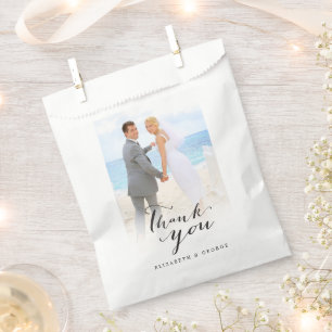 Sachets En Papier Merci Moderne Script Calligraphie Mariage photo