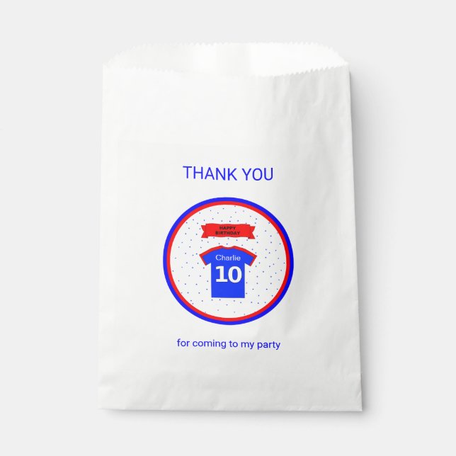 Sachets En Papier Merci nom personnalisé 10e anniversaire (Devant)