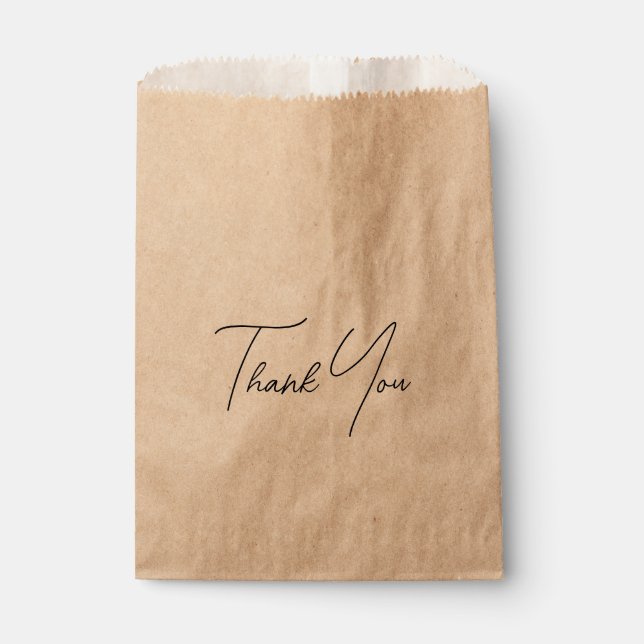 Sachets En Papier Merci personnalisé cadeau Kraft (Devant)