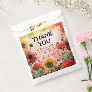 Sachets En Papier 🌻Merci Pétales Ensoleillés & Fleurs Écarlates