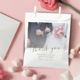 Sachets En Papier Merci photo de mariage élégant