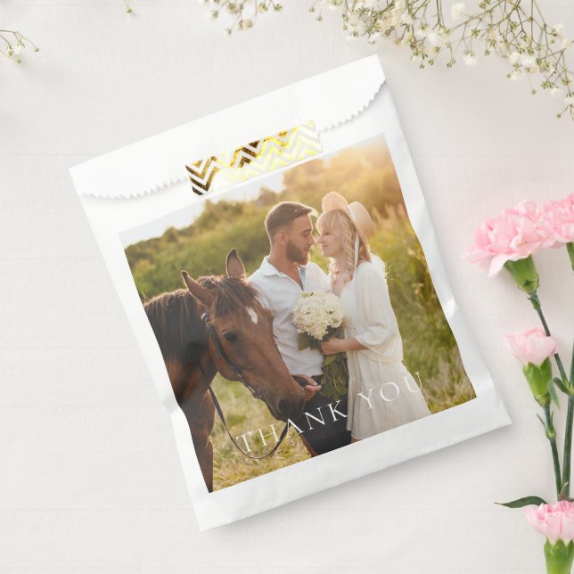 Sachets En Papier Merci photo simple Favor (Scellé)