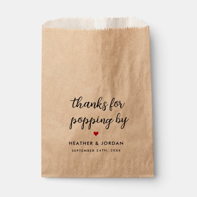 Sachets En Papier Merci pour la fête au popcorn (Devant)