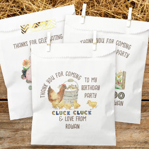 Sachets En Papier Merci pour l'Anniversaire de la ferme de poulet à 