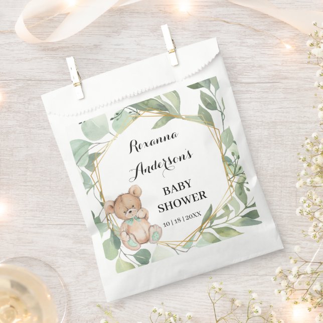 Sachets En Papier Merci pour le Baby shower de la verdure des ours à (Coupé)