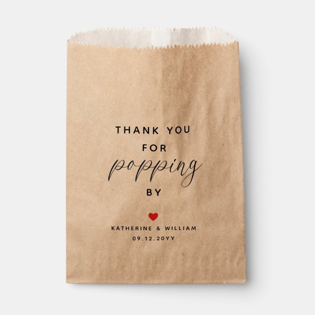Sachets En Papier Merci Pour Popcorn Après Mariage (Devant)