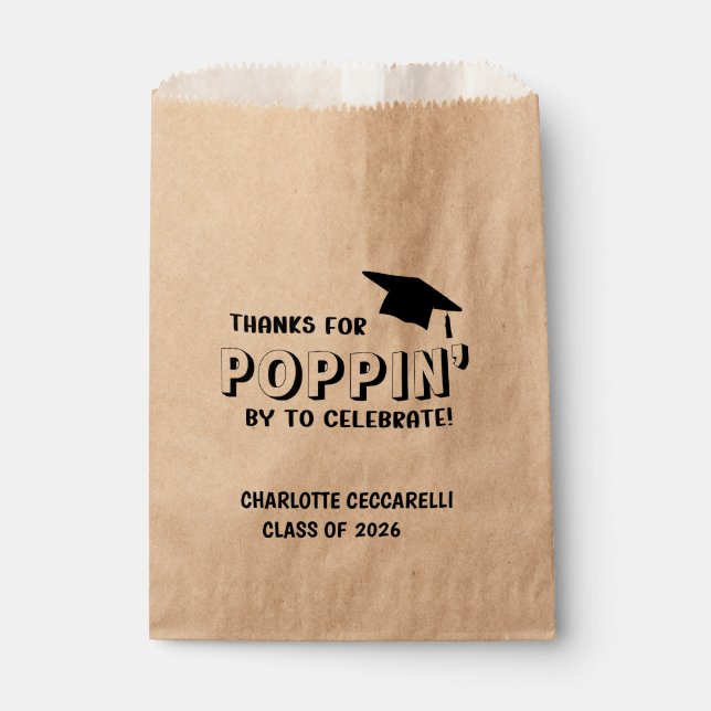Sachets En Papier Merci pour POPPIN' de Graduation  (Devant)