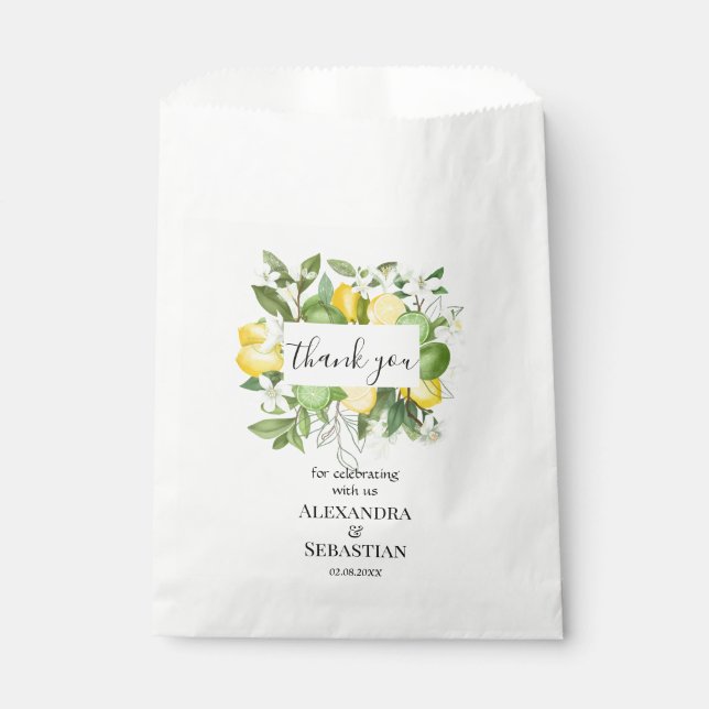 Sachets En Papier Merci pour venir Lemony Mariage Sweet (Devant)