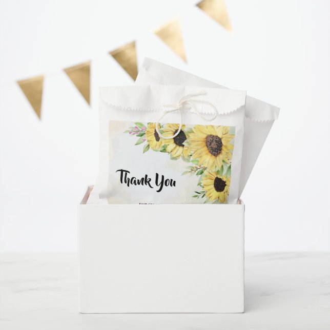 Sachets En Papier Merci pour venir Sunflowers mariage Favor sac (Fête)