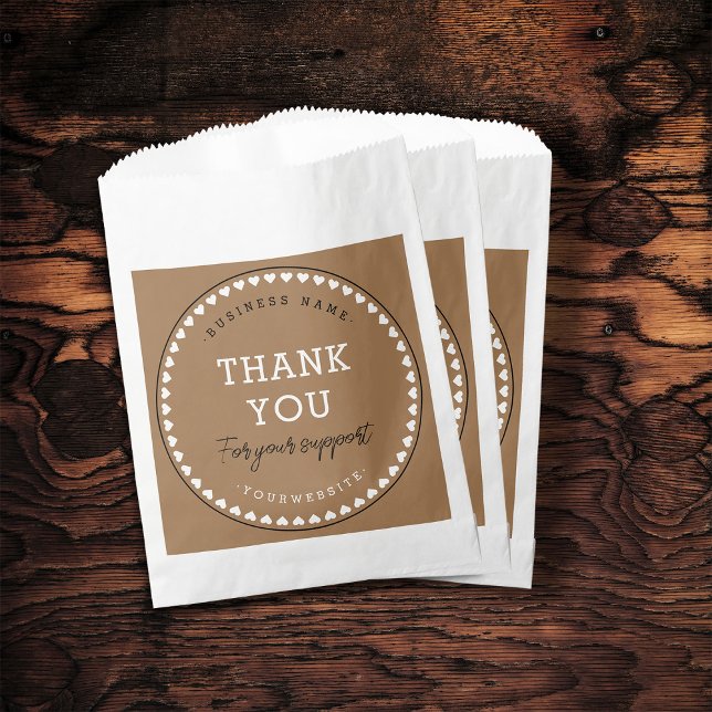 Sachets En Papier Merci Pour Votre Support Bac En Papier Beige (Créateur téléchargé)