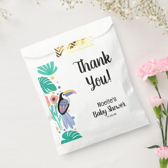 Sachets En Papier Merci Tropical Toucan Bird Baby shower (Scellé)