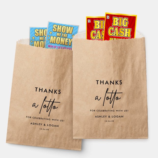 Sachets En Papier Merci Un Mariage Lotto Scratchers (Créateur téléchargé)