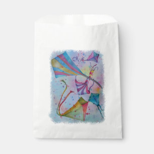 SACHETS EN PAPIER MERCI VOLANT BRILLAMMENT COLORÉ DE CERFS-VOLANTS