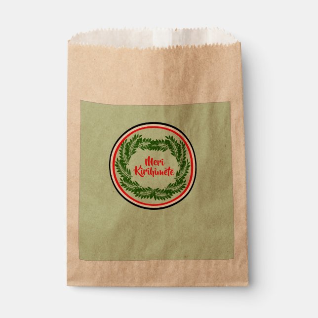 Sachets En Papier Meri Kirihimete Maori Joyeux Noël (Devant)