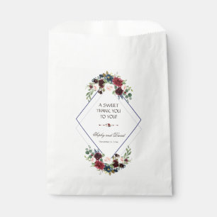 Sachets En Papier Merlot géométrique moderne Marine bleu MERCI flora