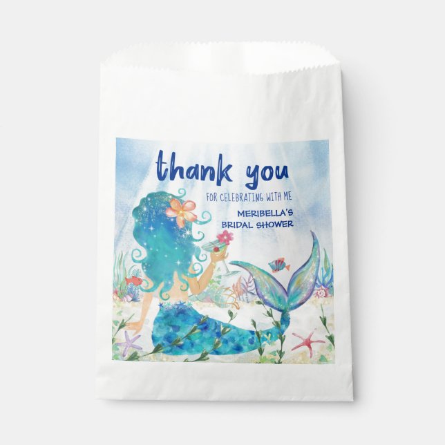 Sachets En Papier Mermaid Sea | Remerciement pour enterrement de vie (Devant)