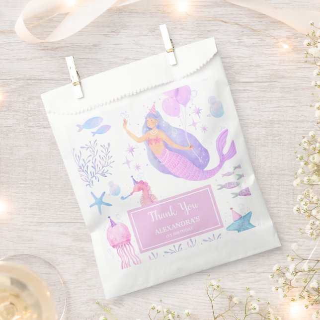 Sachets En Papier Mermaid Under the Sea Girl 1st Birthday (Coupé)