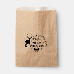 Sachets En Papier MERRY CHRISTMAS Reindeer Offre de vacances