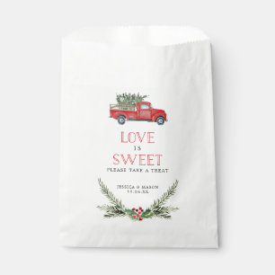 Sachets En Papier Merry Little Red Truck Love is Sweet Faveurs Sac
