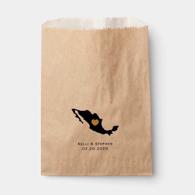Sachets En Papier Mexique Mariage Favor Treat Sacks, Carte Cadeaux S (Devant)