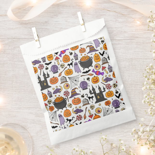Sachets En Papier Mignonne, drôle et effrayant Halloween (Coupé)