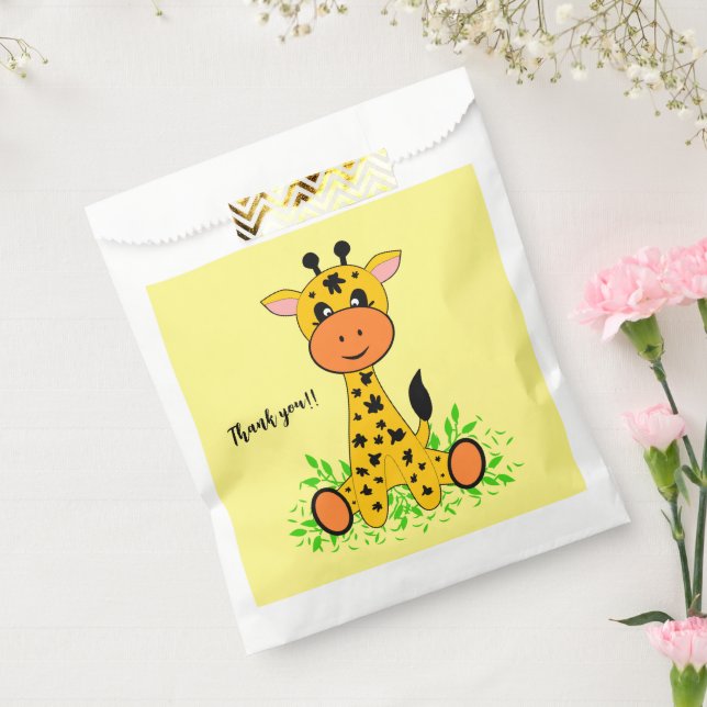 Sachets En Papier Mignonne et drôle girafe bébé pour les enfants à t (Scellé)